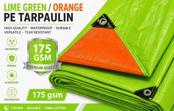 LGO22_LIME GREEN/ORANGE 9*13 FT